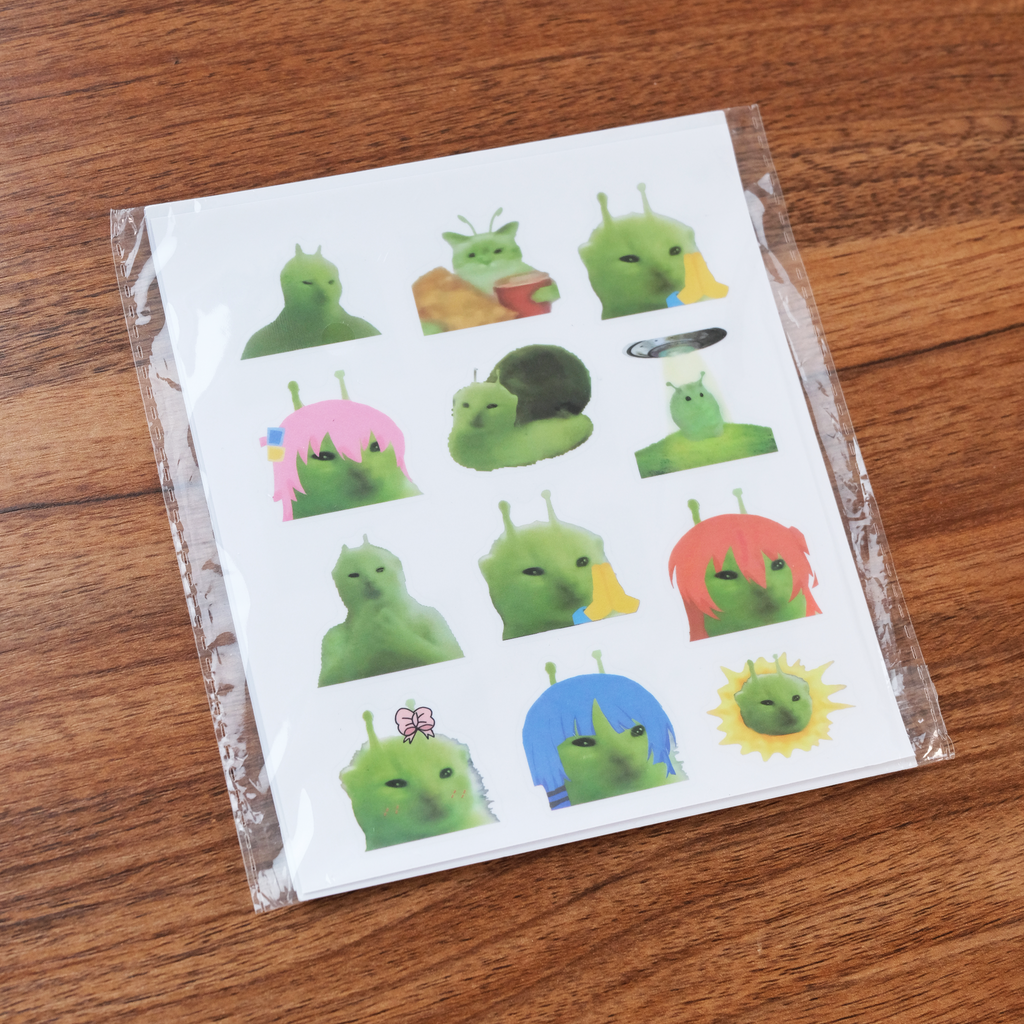 66 Piece Alien Cat Stickers Pack
