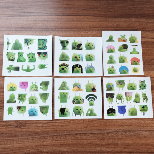 66 Piece Alien Cat Stickers Pack