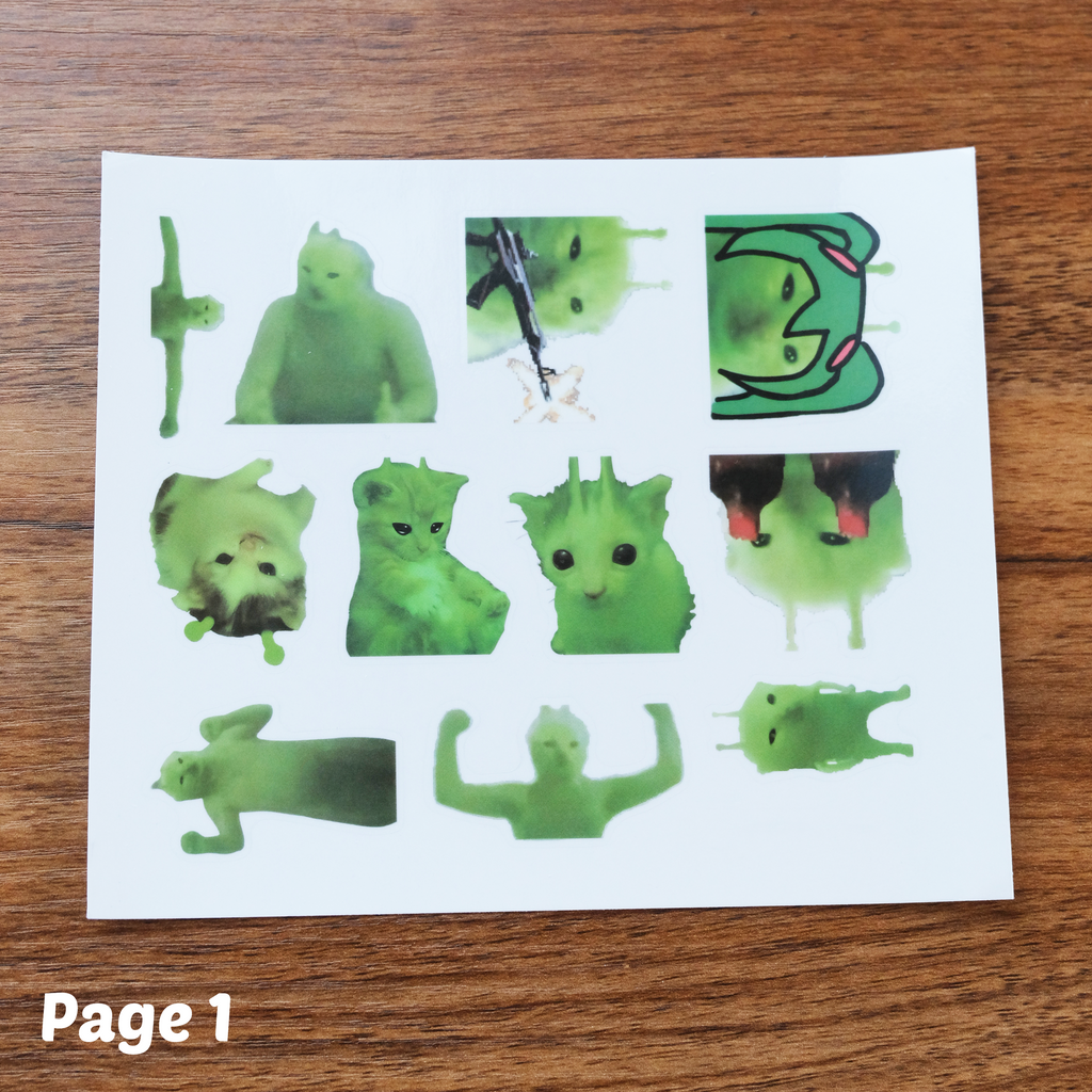 66 Piece Alien Cat Stickers Pack