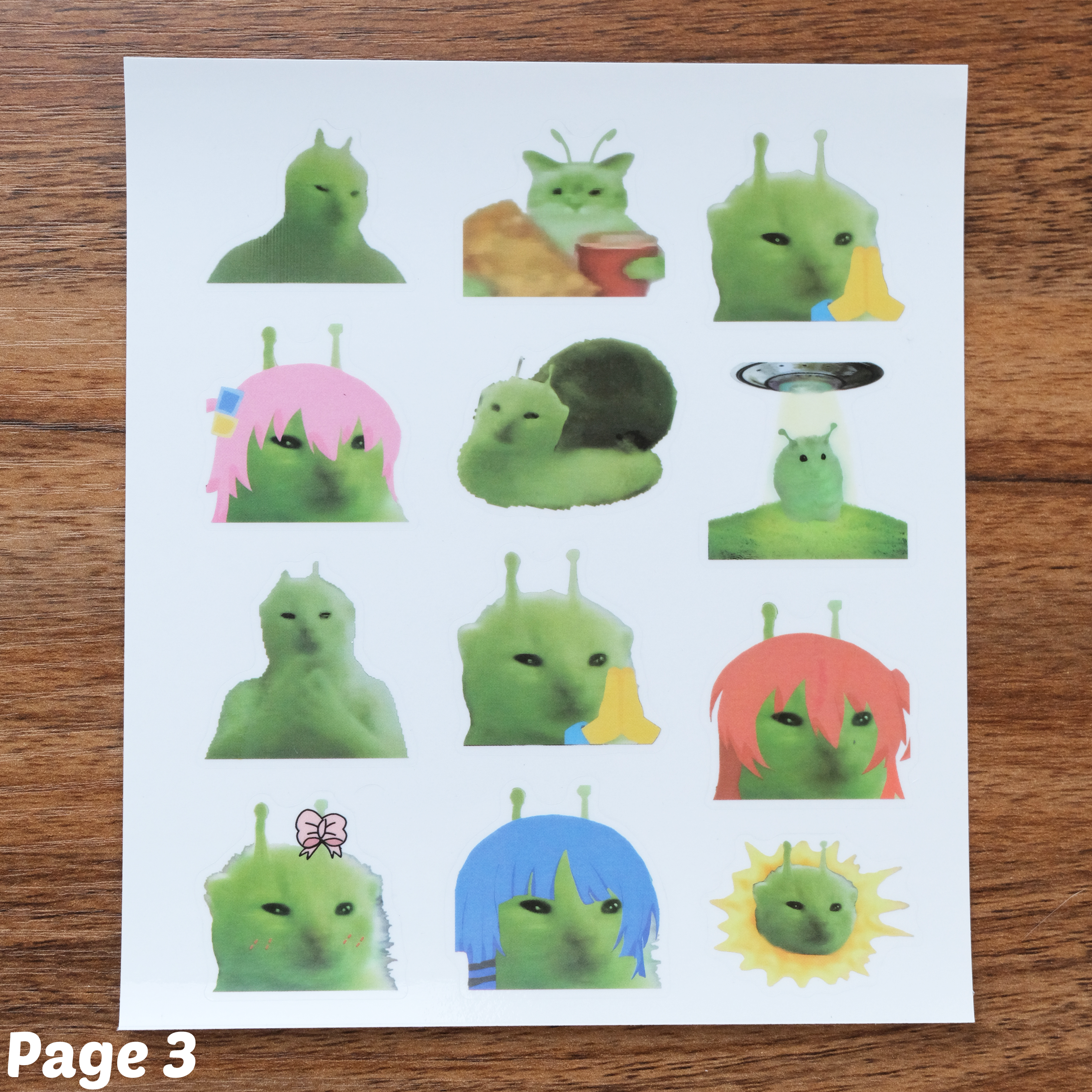 66 Piece Alien Cat Stickers Pack