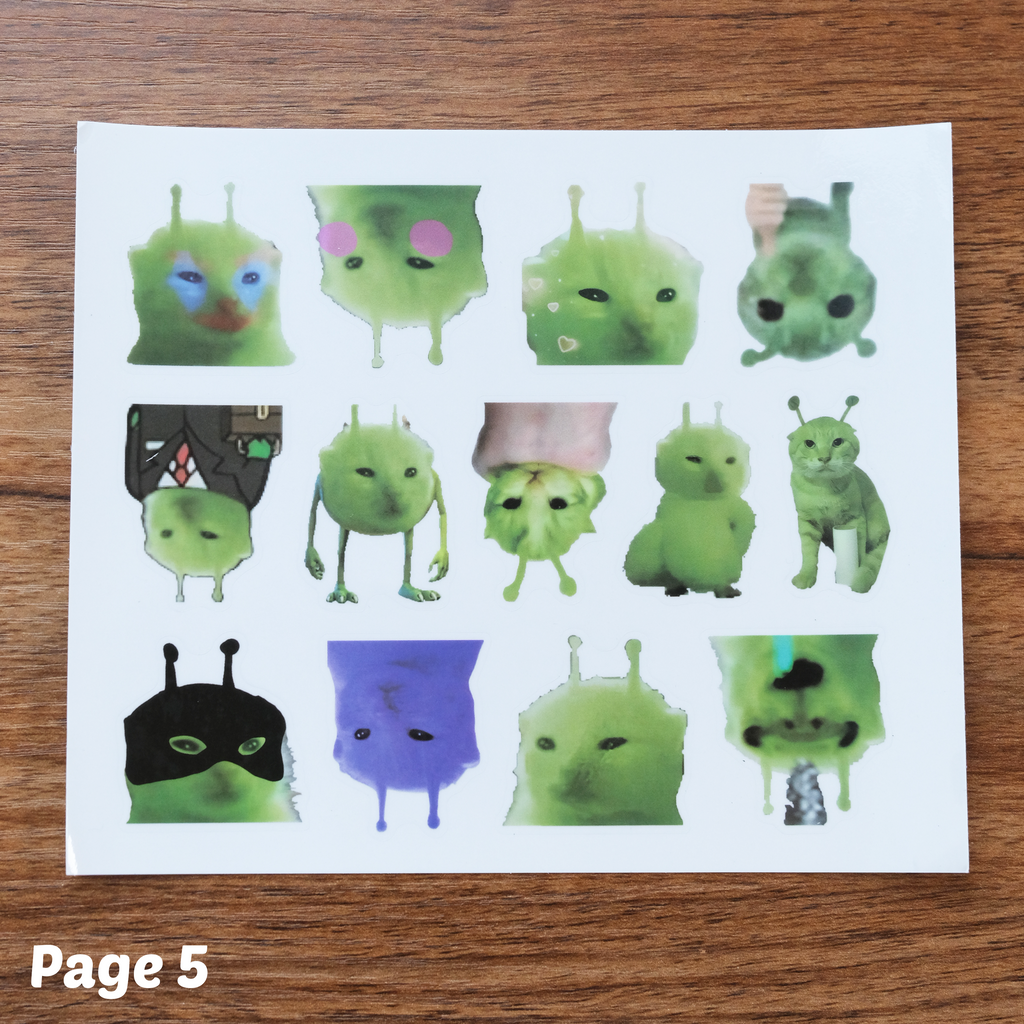66 Piece Alien Cat Stickers Pack