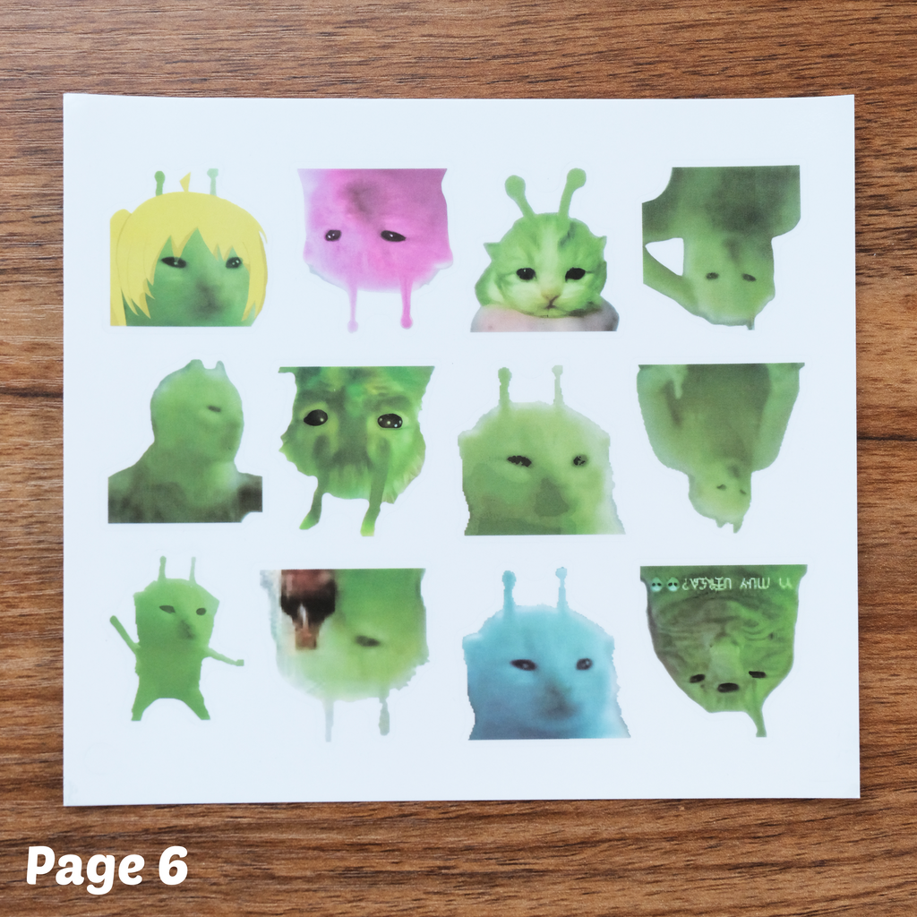 66 Piece Alien Cat Stickers Pack